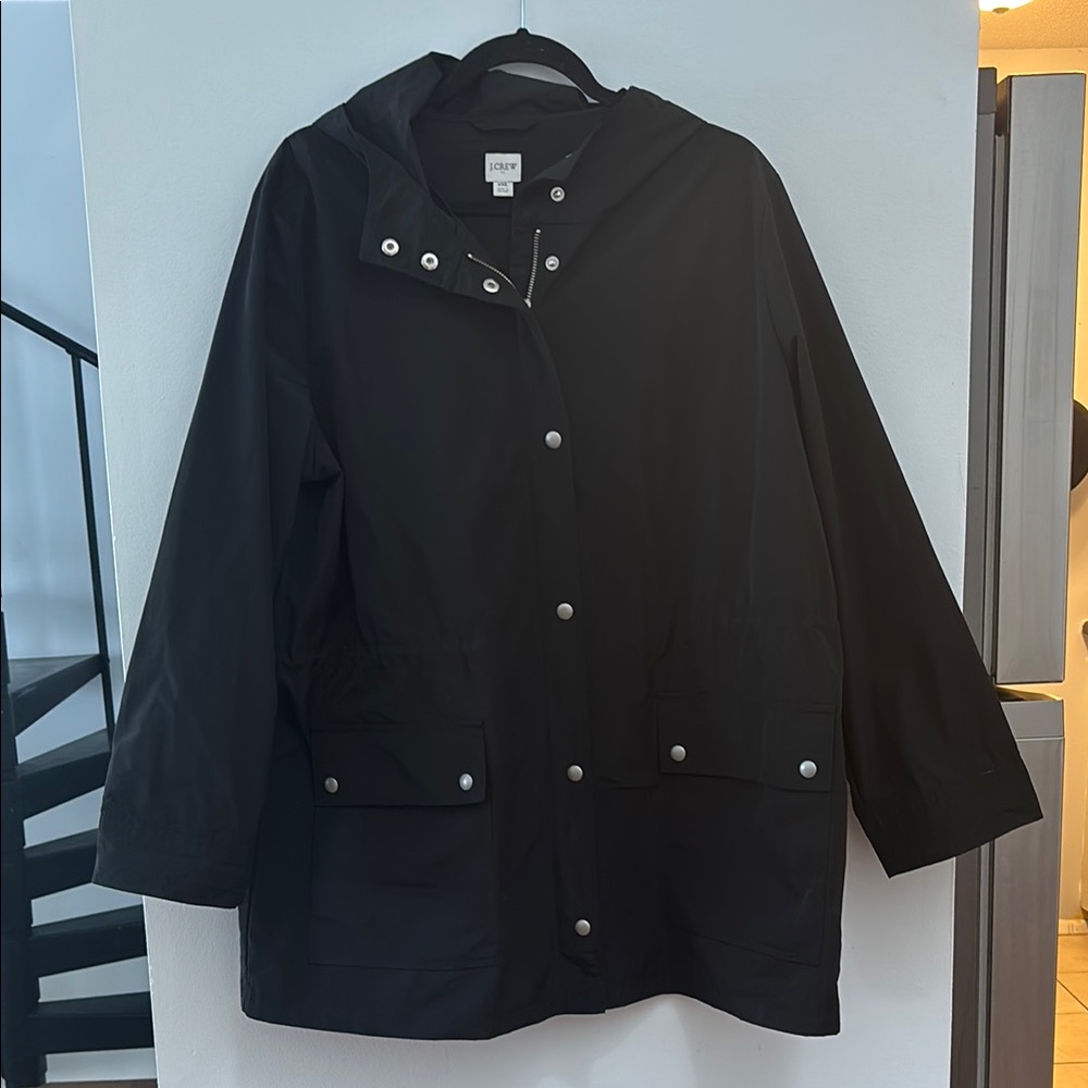 J.Crew Black Rain Jacket - worn once